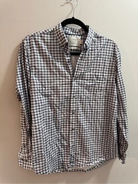 WRK Gray and White Gingham Button-Down Shirt